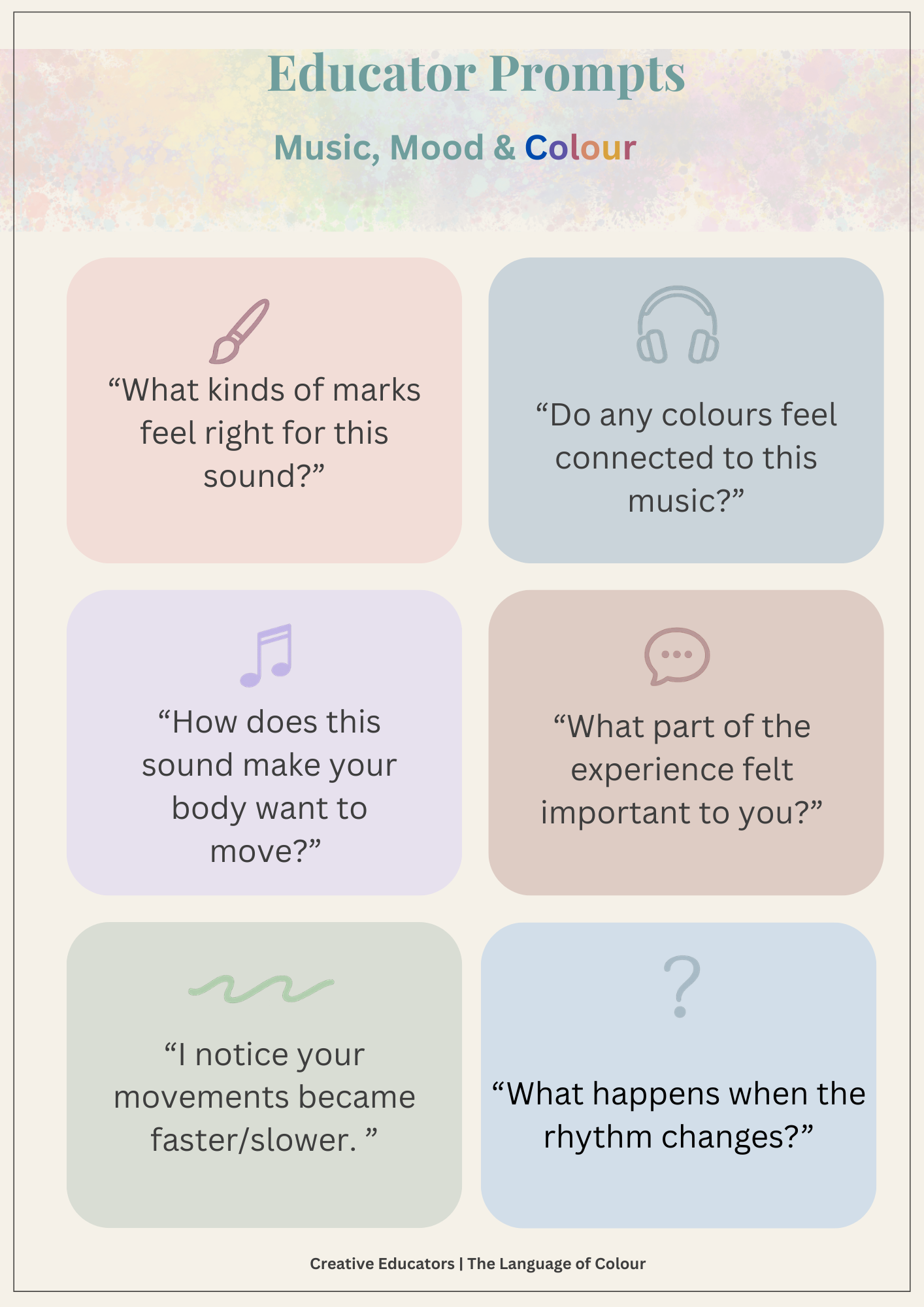 The Language of Colour - Open-Ended Creative Experiences Exploring Music, Emotion & Colour