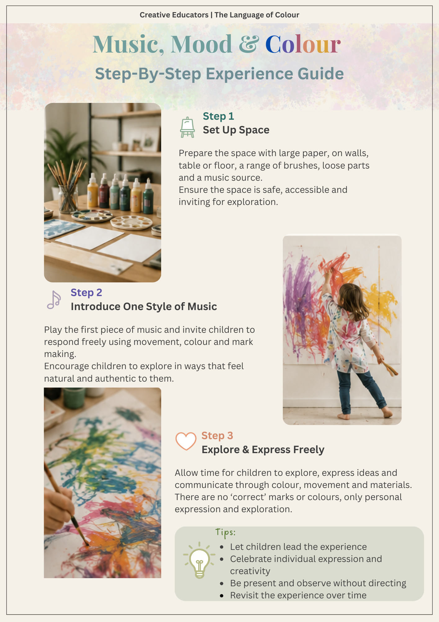 The Language of Colour - Open-Ended Creative Experiences Exploring Music, Emotion & Colour