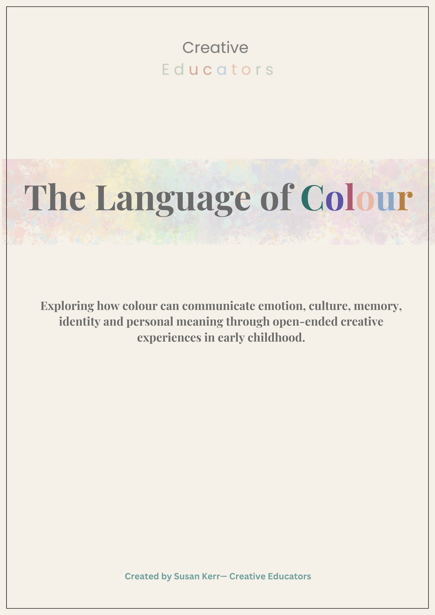 The Language of Colour - Open-Ended Creative Experiences Exploring Music, Emotion & Colour